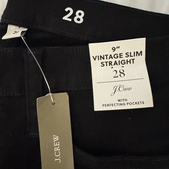 NWT J.CREW 9” vintage slim straight black size 28 - Picture 4 of 9
